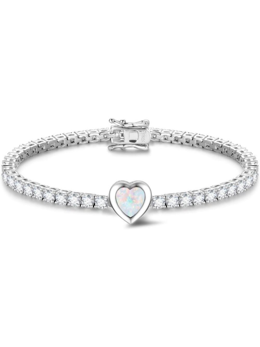 7mm Heart Birthstone Tennis Bracelet for Women - Fine Jewelry Gift for Weddings